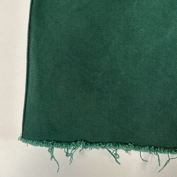 Free People We The Free Cotton Zip Up Women’s Size 30 Green Mini Denim Skirt - Picture 5 of 14